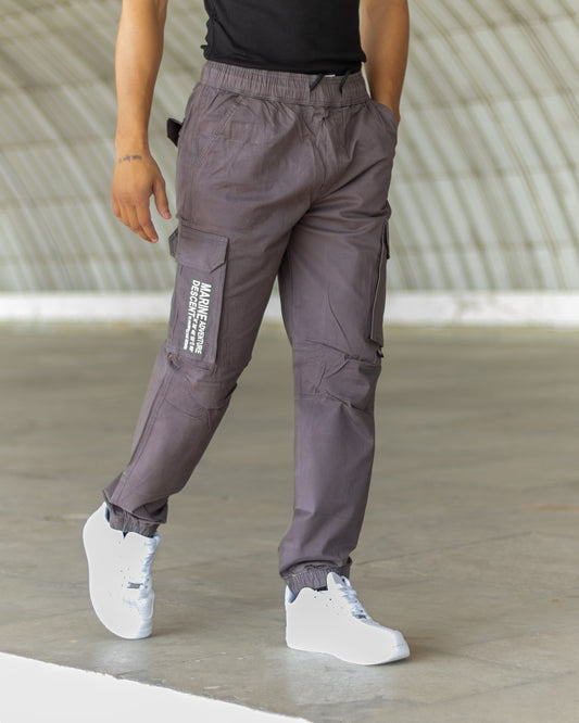 DARK GREY Cotton Cargo Joggers with Utility Pockets – Sober Saint