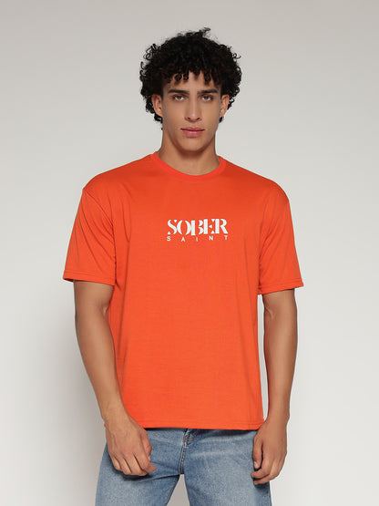 ORANGE Oversized Graphic T-Shirt with Angel Wing Back Print – Sober Saint