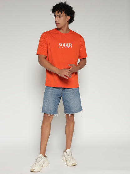 ORANGE Oversized Graphic T-Shirt with Angel Wing Back Print – Sober Saint
