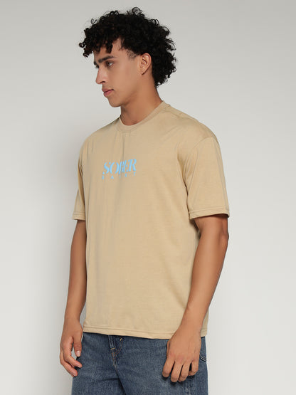 BEIGE Oversized Graphic T-Shirt with Angel Wing Back Print – Sober Saint