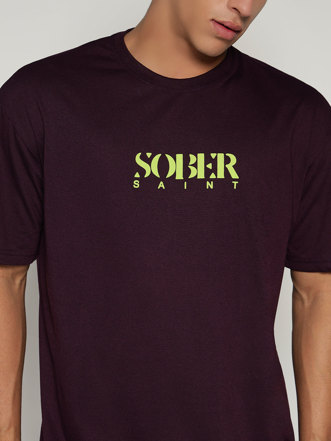 WINE Oversized Graphic T-Shirt with Angel Wing Back Print – Sober Saint