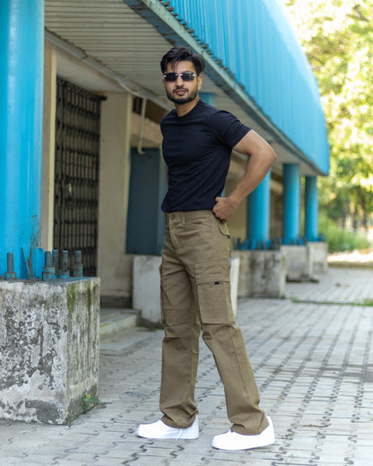 Men’s Loose Fit Cargo Pants – Khaki