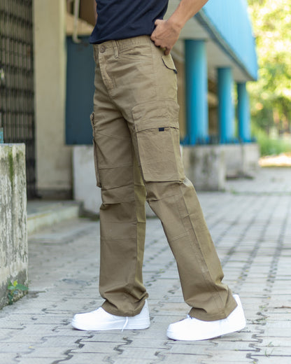 Men’s Loose Fit Cargo Pants – Khaki