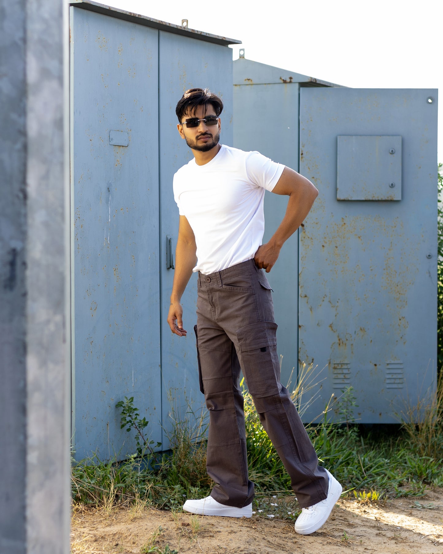Men’s Loose Fit Cargo Pants – Dark Grey