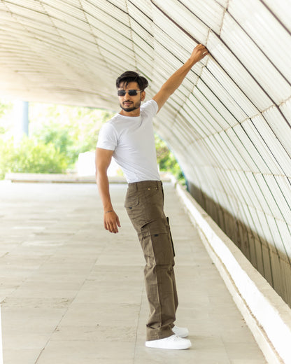 Men’s Loose Fit Cargo Pants – Olive