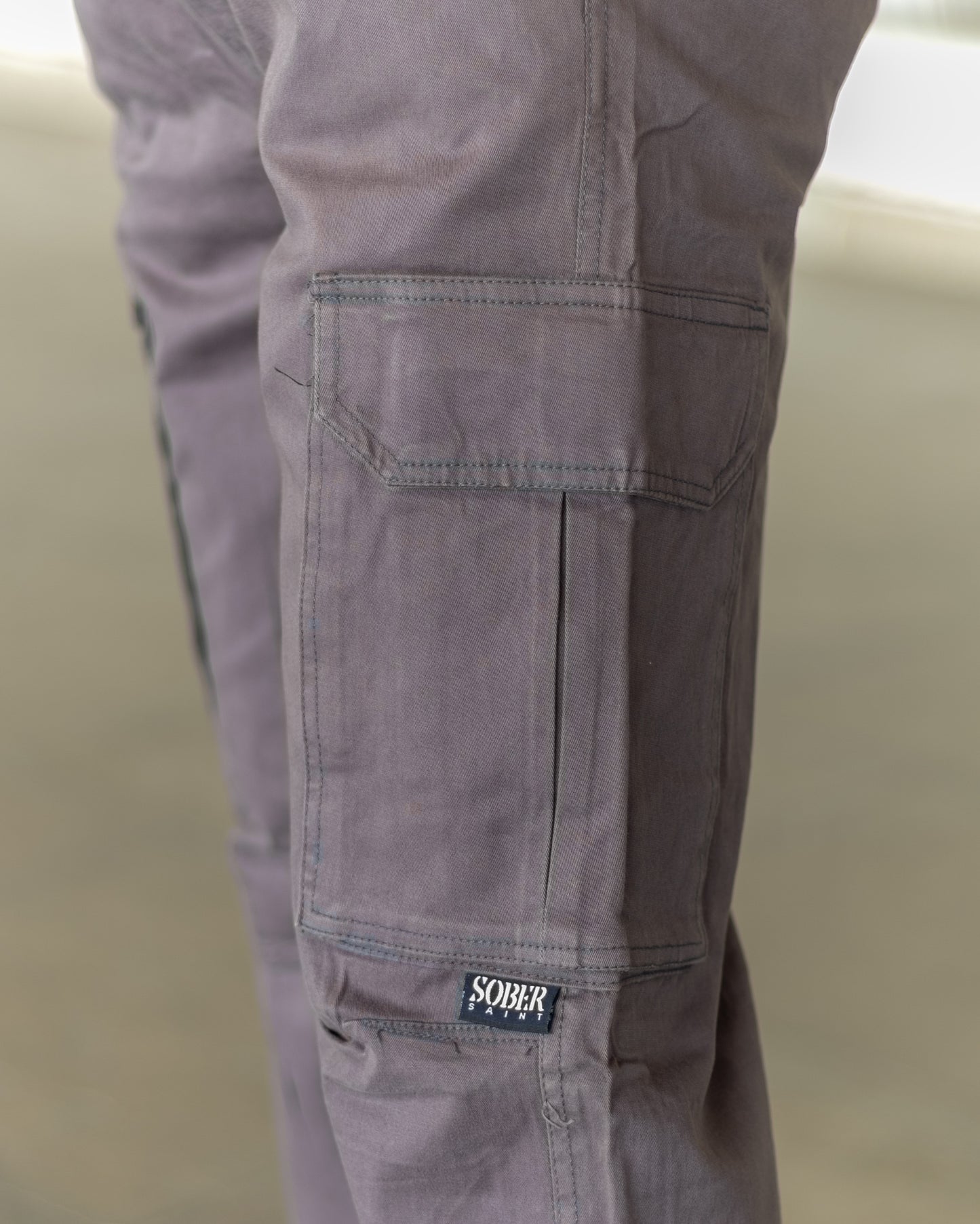 DARK GREY Cotton Cargo Joggers with Utility Pockets – Sober Saint