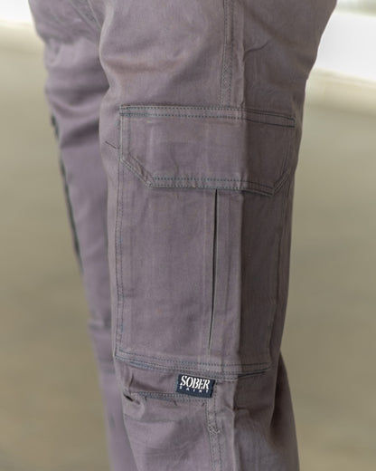 DARK GREY Cotton Cargo Joggers with Utility Pockets – Sober Saint