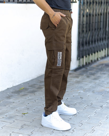 Brown Cotton Cargo Joggers with Utility Pockets – Sober Saint