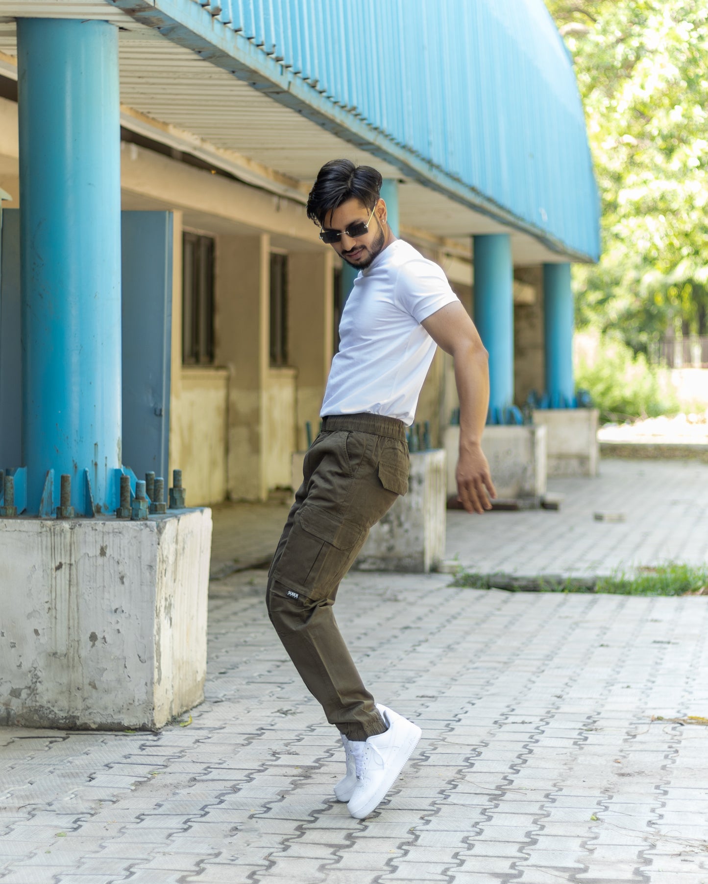OLIVE Cotton Cargo Joggers with Utility Pockets – Sober Saint