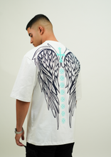 God Wings White Print Oversize T-Shirt