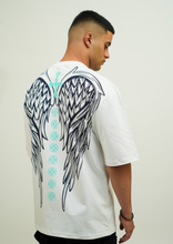 God Wings White Print Oversize T-Shirt