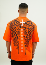 God Wings Orange Print Oversize T-Shirt